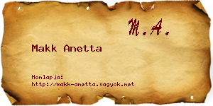 Makk Anetta névjegykártya